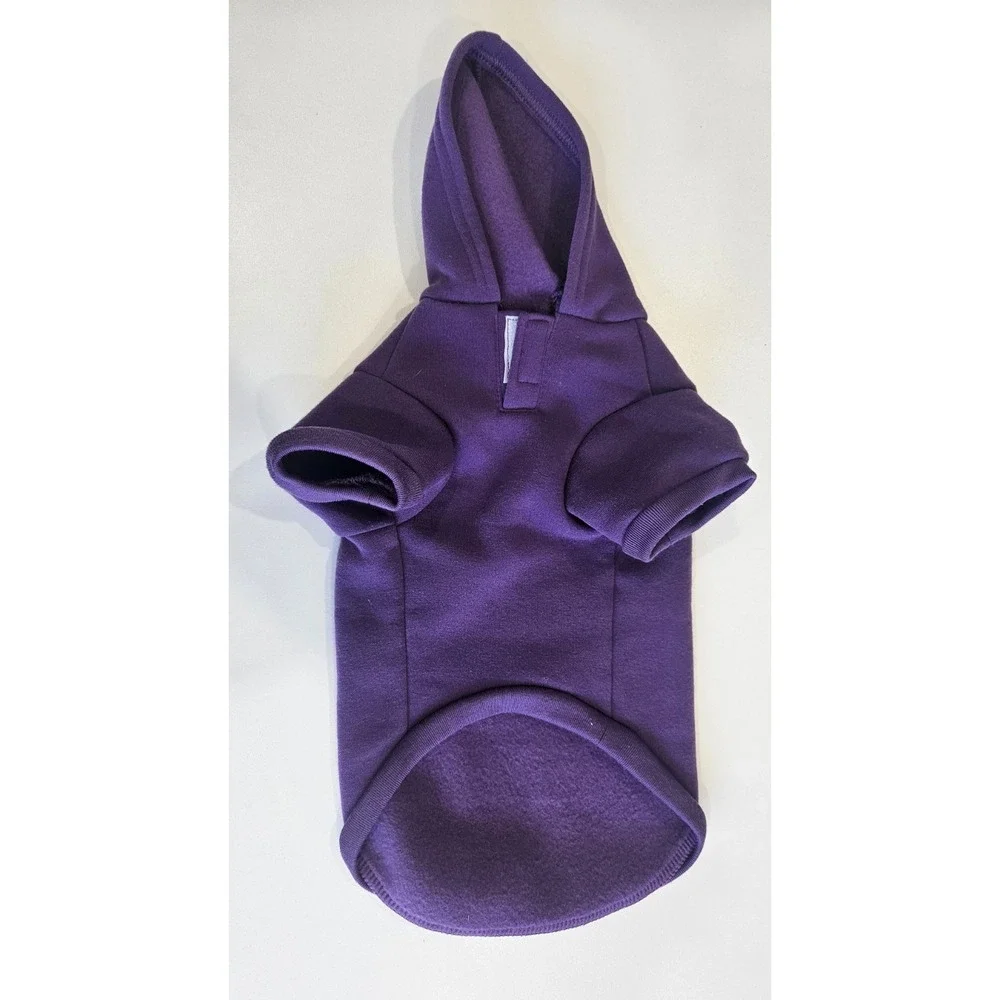 Fabdog Dog Hoodie Purple‎ Working Remotely Today Fleece Pet Sweatshirt  Size 14